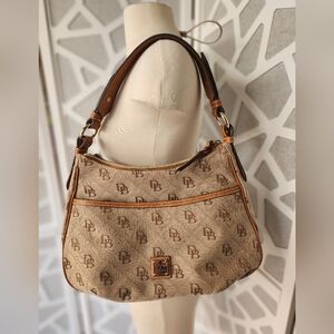 Dooney & Bourke Brown Monogram East/West Collins Shoulder Bag NWT